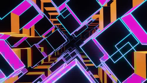 Cubic Pink Orange Tunnel 02