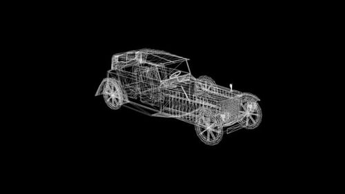 Wireframe Antiguo coche clásico