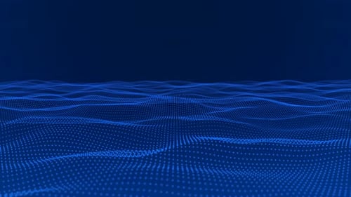 Futuristic Blue Digital Wave Particle Background Animation