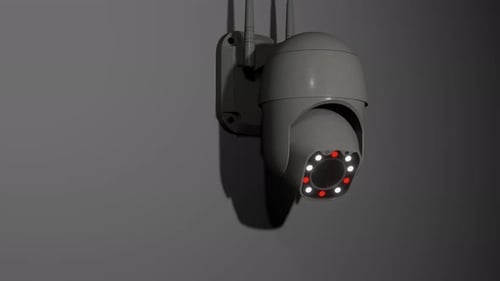 Câmera de vigilância por vídeo.