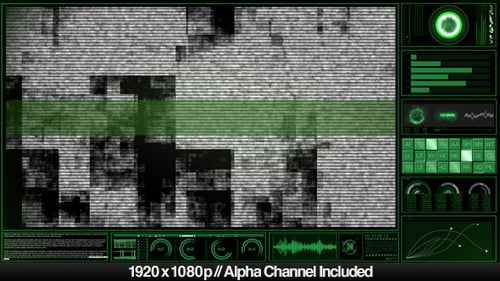 High Tech HUD Video Monitor Display Alpha Overlay