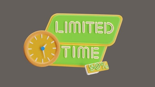 Animated 3D Limited Time Sale Promotion Icon