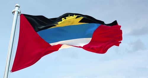 Antigua and Barbuda Flag Waving Realistic Animation