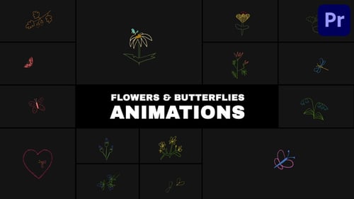 Flowers and Butterflies Animations for Premiere Pro