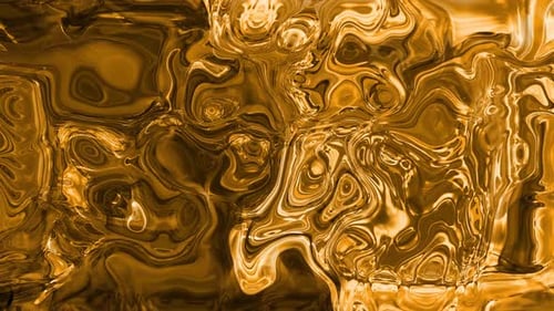 Fluid Abstract Golden Liquid Motion Background