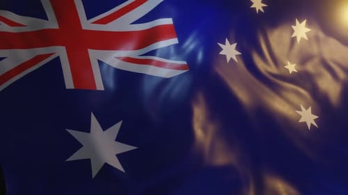 Realistic Waving Australian Flag Seamless Loop