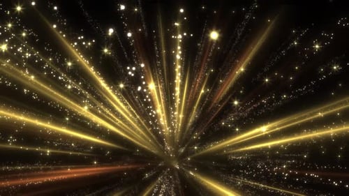 Golden Shimmering Light Rays Festive Background Animation