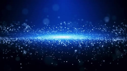 Futuristic Blue Particle Light Stream Background Loop