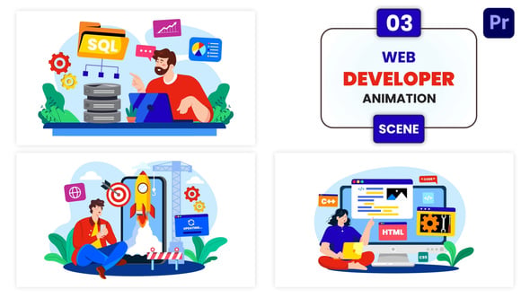 Web Developer Animation Scene, Elements ft. animated ui & animation ...