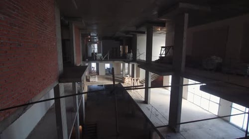 Unfinished Production Plant Building at Construction Site