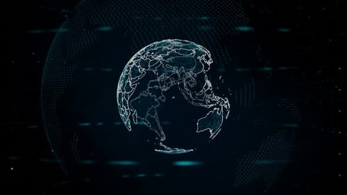 Futuristic Digital Earth Globe with Global Network Connections