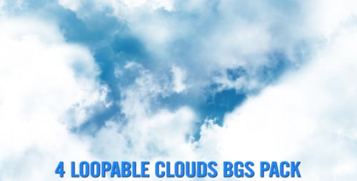 Seamless Looping White Clouds on Blue Sky Background Animation