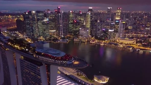 Marina Bay and Garden By the Bay Aerial View in Singapore