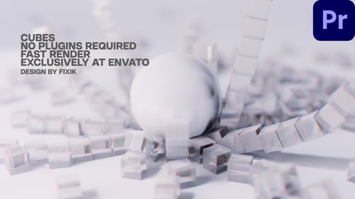 Abstract Cubes and Sphere Logo Reveal