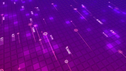 Futuristic Digital Data Network Grid Background Animation