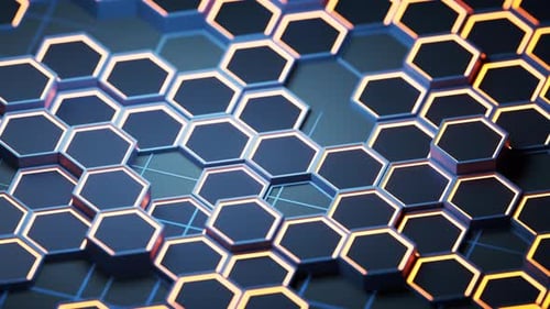 Metallic hexagon material background