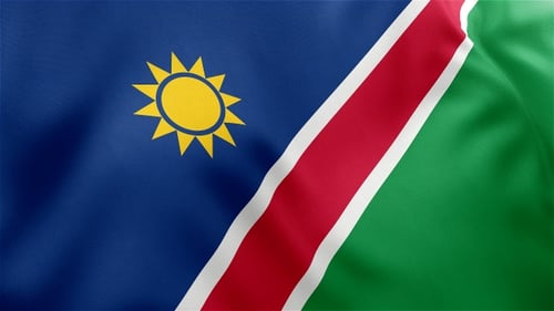 Namibia National Flag Waving with Realistic Fabric Loop