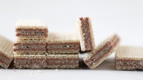 Delicious Wafer Snack with Brown Filling