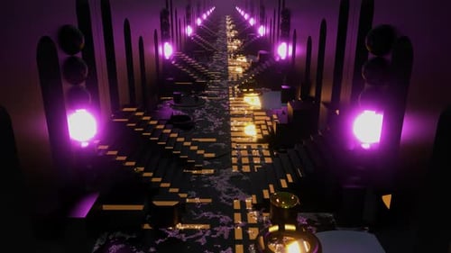 Abstract Neon Futuristic Tech Corridor Background Loop