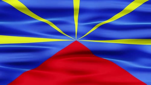 Realistic Waving Réunion Flag Loop