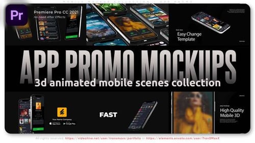 Dynamic Mobile App Promo Presentation with 3D Mockups