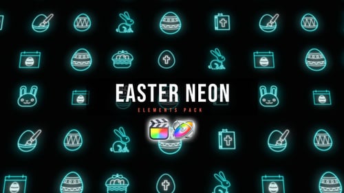 Vibrant Neon Easter Icons Animation Pack