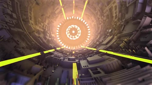 Futuristic Tech Tunnel Loop Background Animation