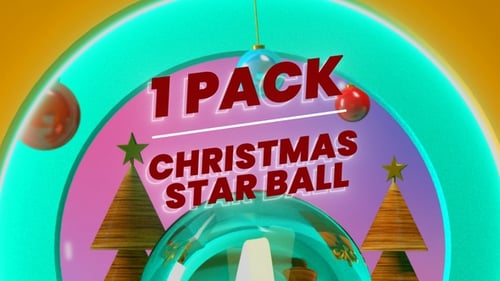 Animated Christmas Star Ball with Festive Holiday Scene