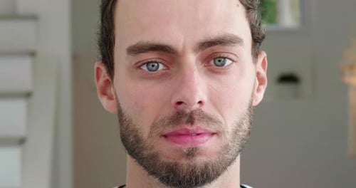 Close Up Portrait of Adult Man Indoors