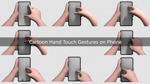 Cartoon Hand Touch Gestures for Smartphone Interface Demonstrations
