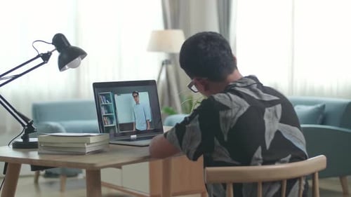 Student Attends Online Class From Home