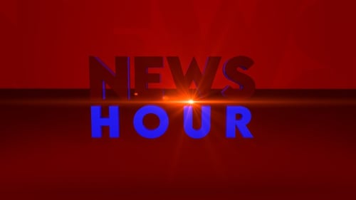 Dynamic News Hour Title Reveal with Geometric Blocks and Lens Flare