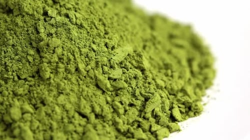 Bright Green Matcha Powder Close Up