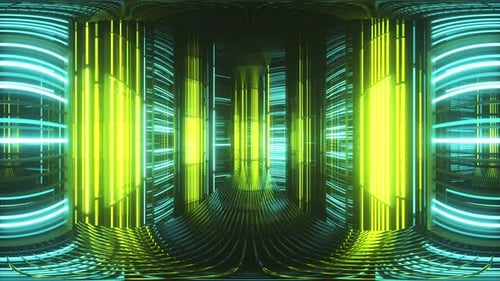 Futuristic Abstract Neon Light 360 VR Tunnel Journey Loop