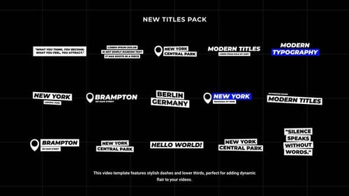 Clean Minimalist Typography Titles and Lower Thirds