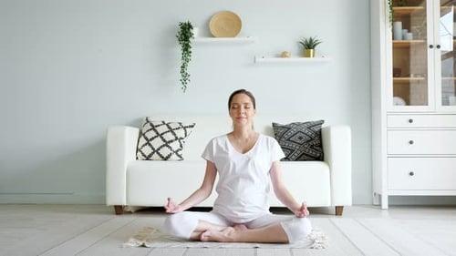 Calm Woman Meditating Indoors