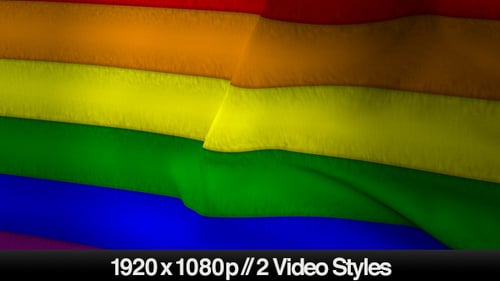 Fluid Waving Rainbow Pride Flag Motion Graphics Background
