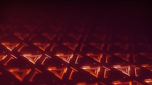 Abstract Glowing Geometric Triangles Pattern Loop Background