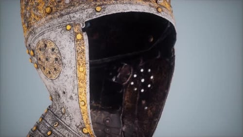 Animated Royal Medieval Helmet Crown with Golden Ornaments