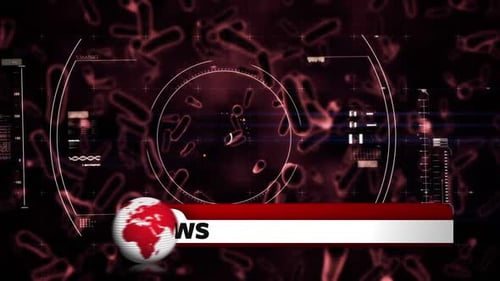 Word Breaking News with digital animation of bacteria spreading