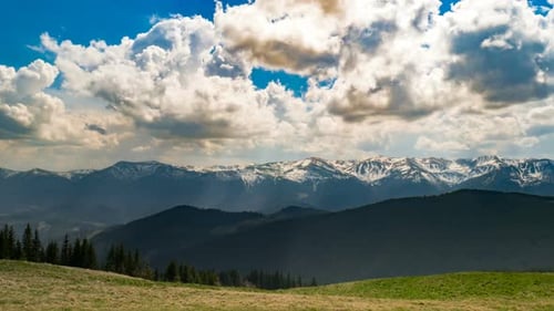 Mountain Landscape with Clouds in Sky