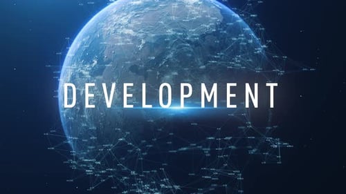 Futuristic Global Network Development Title Reveal
