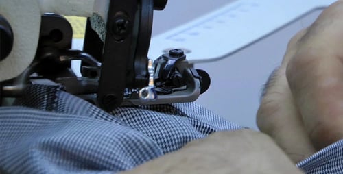 Sewing Machine Stitching Fabric Close Up