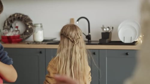 Children Cooking Together at Christmas