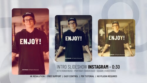 Dynamic Social Media Intro Slideshow with Modern Text Reveals