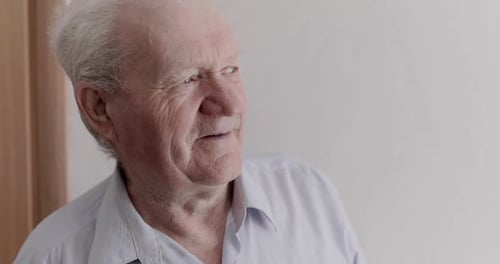 Senior Man Smiling Close Up Portrait