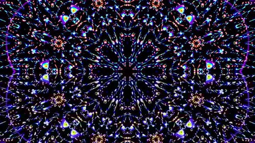 Dynamic Abstract Glowing Kaleidoscope Pattern