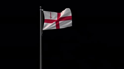 City of London Flag Waving Animation on Pole