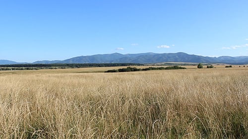 Perfil de montañas en el horizonte