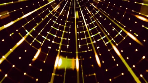 Abstract Golden Grid Tunnel Loop Background